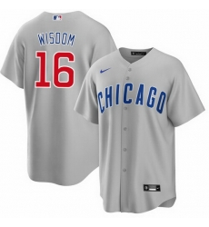 Men's Chicago Cubs #16 Patrick Wisdom Gray Cool Base Stitched Baseball Jersey Men's Chicago Cubs #16 Patrick Wisdom Gray Cool Base Stitched Baseball Jersey