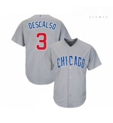 Mens Chicago Cubs 3 Daniel Descalso Replica Grey Road Cool Base Baseball Jersey Mens Chicago Cubs 3 Daniel Descalso Replica Grey Road Cool Base Baseball Jersey