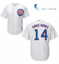 Mens Majestic Chicago Cubs 14 Ernie Banks Replica White Home Cool Base MLB Jersey Mens Majestic Chicago Cubs 14 Ernie Banks Replica White Home Cool Base MLB Jersey