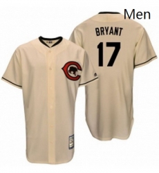Mens Majestic Chicago Cubs 17 Kris Bryant Authentic Cream Cooperstown Throwback MLB Jersey Mens Majestic Chicago Cubs 17 Kris Bryant Authentic Cream Cooperstown Throwback MLB Jersey
