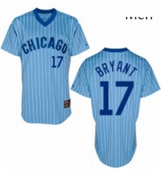 Mens Majestic Chicago Cubs 17 Kris Bryant Replica BlueWhite Strip Cooperstown Throwback MLB Jersey Mens Majestic Chicago Cubs 17 Kris Bryant Replica BlueWhite Strip Cooperstown Throwback MLB Jersey