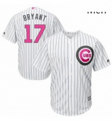 Mens Majestic Chicago Cubs 17 Kris Bryant Replica White 2016 Mothers Day Cool Base MLB Jersey Mens Majestic Chicago Cubs 17 Kris Bryant Replica White 2016 Mothers Day Cool Base MLB Jersey