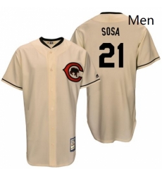 Mens Majestic Chicago Cubs 21 Sammy Sosa Authentic Cream Cooperstown Throwback MLB Jersey Mens Majestic Chicago Cubs 21 Sammy Sosa Authentic Cream Cooperstown Throwback MLB Jersey