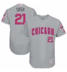 Mens Majestic Chicago Cubs 21 Sammy Sosa Grey Mothers Day Flexbase Authentic Collection MLB Jersey Mens Majestic Chicago Cubs 21 Sammy Sosa Grey Mothers Day Flexbase Authentic Collection MLB Jersey
