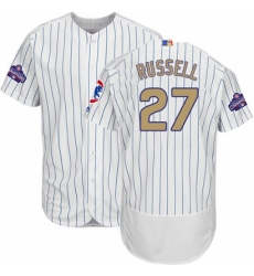 Mens Majestic Chicago Cubs 27 Addison Russell Authentic White 2017 Gold Program Flex Base MLB Jersey Mens Majestic Chicago Cubs 27 Addison Russell Authentic White 2017 Gold Program Flex Base MLB Jersey