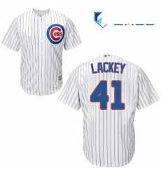 Mens Majestic Chicago Cubs 41 John Lackey Replica White Home Cool Base MLB Jersey Mens Majestic Chicago Cubs 41 John Lackey Replica White Home Cool Base MLB Jersey