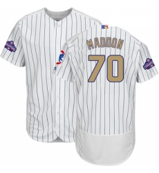 Mens Majestic Chicago Cubs 70 Joe Maddon Authentic White 2017 Gold Program Flex Base MLB Jersey Mens Majestic Chicago Cubs 70 Joe Maddon Authentic White 2017 Gold Program Flex Base MLB Jersey