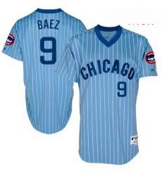 Mens Majestic Chicago Cubs 9 Javier Baez Replica Blue Cooperstown Throwback MLB Jersey Mens Majestic Chicago Cubs 9 Javier Baez Replica Blue Cooperstown Throwback MLB Jersey