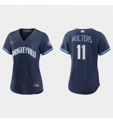 Chicago Cubs 11 Tony Wolters Women Nike 2021 City Connect Navy MLB Jersey Chicago Cubs 11 Tony Wolters Women Nike 2021 City Connect Navy MLB Jersey