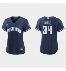 Chicago Cubs 34 Kerry Wood Women Nike 2021 City Connect Navy MLB Jersey Chicago Cubs 34 Kerry Wood Women Nike 2021 City Connect Navy MLB Jersey