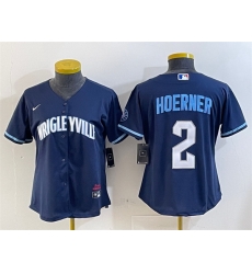 Women Chicago Cubs 2 Nico Hoerner Navy City Connect Stitched Jersey