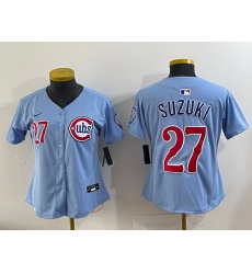 Women Chicago Cubs 27 Seiya Suzuki Blue 2024 25 2nd Alternatemited Stitched Baseball Jersey Women Chicago Cubs 27 Seiya Suzuki Blue 2024 25 2nd Alternatemited Stitched Baseball Jersey