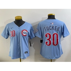 Women Chicago Cubs 30 Kyle Tucker Blue 2024 25 2nd Alternatemited Stitched Baseball Jersey