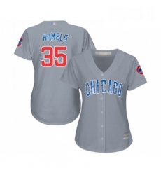Womens Chicago Cubs 35 Cole Hamels Authentic Grey Road Baseball Jersey Womens Chicago Cubs 35 Cole Hamels Authentic Grey Road Baseball Jersey