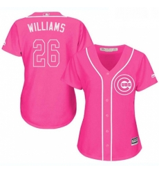 Womens Majestic Chicago Cubs 26 Billy Williams Authentic Pink Fashion MLB Jersey Womens Majestic Chicago Cubs 26 Billy Williams Authentic Pink Fashion MLB Jersey