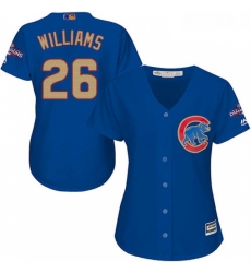 Womens Majestic Chicago Cubs 26 Billy Williams Authentic Royal Blue 2017 Gold Champion MLB Jersey Womens Majestic Chicago Cubs 26 Billy Williams Authentic Royal Blue 2017 Gold Champion MLB Jersey