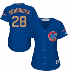 Womens Majestic Chicago Cubs 28 Kyle Hendricks Authentic Royal Blue 2017 Gold Champion MLB Jersey Womens Majestic Chicago Cubs 28 Kyle Hendricks Authentic Royal Blue 2017 Gold Champion MLB Jersey