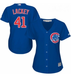 Womens Majestic Chicago Cubs 41 John Lackey Replica Royal Blue Alternate MLB Jersey Womens Majestic Chicago Cubs 41 John Lackey Replica Royal Blue Alternate MLB Jersey