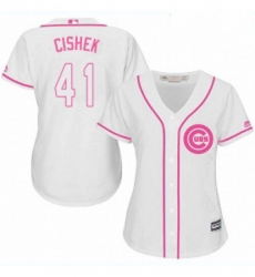Womens Majestic Chicago Cubs 41 Steve Cishek Replica White Fashion MLB Jersey Womens Majestic Chicago Cubs 41 Steve Cishek Replica White Fashion MLB Jersey