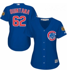 Womens Majestic Chicago Cubs 62 Jose Quintana Replica Royal Blue Alternate MLB Jersey Womens Majestic Chicago Cubs 62 Jose Quintana Replica Royal Blue Alternate MLB Jersey