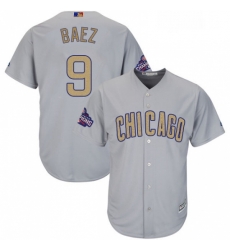 Womens Majestic Chicago Cubs 9 Javier Baez Authentic Gray 2017 Gold Champion MLB Jersey Womens Majestic Chicago Cubs 9 Javier Baez Authentic Gray 2017 Gold Champion MLB Jersey