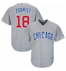 Youth Majestic Chicago Cubs 18 Ben Zobrist Replica Grey Road Cool Base MLB Jersey Youth Majestic Chicago Cubs 18 Ben Zobrist Replica Grey Road Cool Base MLB Jersey