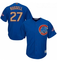 Youth Majestic Chicago Cubs 27 Addison Russell Authentic Royal Blue 2017 Gold Champion Cool Base MLB Jersey Youth Majestic Chicago Cubs 27 Addison Russell Authentic Royal Blue 2017 Gold Champion Cool Base MLB Jersey