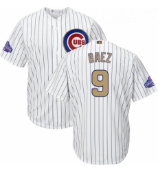 Youth Majestic Chicago Cubs 9 Javier Baez Authentic White 2017 Gold Program Cool Base MLB Jersey Youth Majestic Chicago Cubs 9 Javier Baez Authentic White 2017 Gold Program Cool Base MLB Jersey