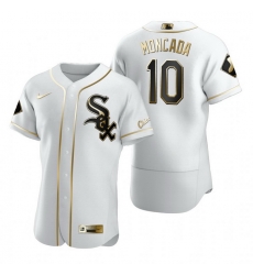 Chicago White Sox 10 Yoan Moncada White Nike Mens Authentic Golden Edition MLB Jersey Chicago White Sox 10 Yoan Moncada White Nike Mens Authentic Golden Edition MLB Jersey