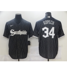 Chicago White Sox 34 Michael Kopech Black 2021 City Connect Cool Base Jersey