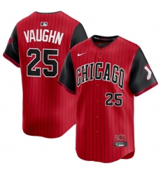 Men Chicago White Sox 25 Andrew Vaughn Red Black 2025 City Connect Limited Stitched Baseball Jersey