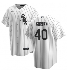 Men Chicago White Sox 40 Michael Soroka White Cool Base Stitched Baseball Jersey Men Chicago White Sox 40 Michael Soroka White Cool Base Stitched Baseball Jersey