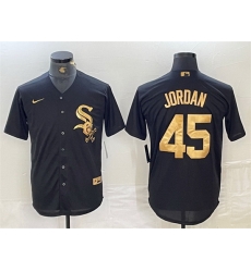 Men Chicago White Sox 45 Michael Jordan Black Cool Base Stitched Jersey Men Chicago White Sox 45 Michael Jordan Black Cool Base Stitched Jersey