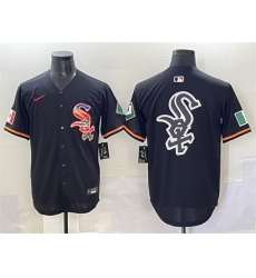 Men Chicago White Sox Team Big Logo Black Mexico Limited Stitched Jersey 002 Men Chicago White Sox Team Big Logo Black Mexico Limited Stitched Jersey 002