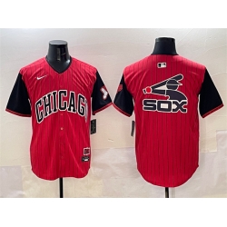 Men Chicago White Sox Team Big Logo Red Black 2025 City Connect Limited Stitched Baseball Jersey 002