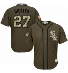 Mens Majestic Chicago White Sox 27 Lucas Giolito Authentic Green Salute to Service MLB Jersey Mens Majestic Chicago White Sox 27 Lucas Giolito Authentic Green Salute to Service MLB Jersey