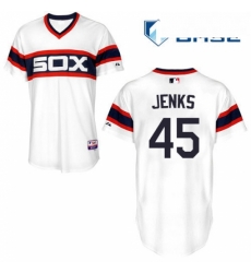 Mens Majestic Chicago White Sox 45 Bobby Jenks Replica White 2013 Alternate Home Cool Base MLB Jersey Mens Majestic Chicago White Sox 45 Bobby Jenks Replica White 2013 Alternate Home Cool Base MLB Jersey