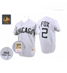 Mens Mitchell and Ness 1960 Chicago White Sox 2 Nellie Fox Replica Grey Throwback MLB Jersey Mens Mitchell and Ness 1960 Chicago White Sox 2 Nellie Fox Replica Grey Throwback MLB Jersey