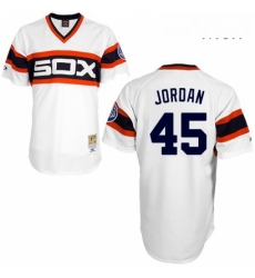 Mens Mitchell and Ness 1983 Chicago White Sox 45 Michael Jordan Authentic White Throwback MLB Jersey Mens Mitchell and Ness 1983 Chicago White Sox 45 Michael Jordan Authentic White Throwback MLB Jersey
