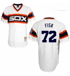 Mens Mitchell and Ness 1985 Chicago White Sox 72 Carlton Fisk Replica White Throwback MLB Jersey Mens Mitchell and Ness 1985 Chicago White Sox 72 Carlton Fisk Replica White Throwback MLB Jersey