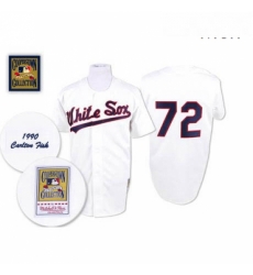 Mens Mitchell and Ness 1990 Chicago White Sox 72 Carlton Fisk Replica White Throwback MLB Jersey Mens Mitchell and Ness 1990 Chicago White Sox 72 Carlton Fisk Replica White Throwback MLB Jersey