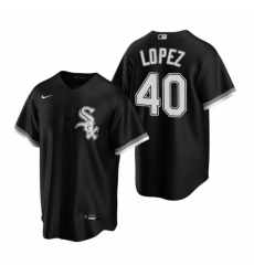 Mens Nike Chicago White Sox 40 Reynaldo Lopez Black Alternate Stitched Baseball Jersey Mens Nike Chicago White Sox 40 Reynaldo Lopez Black Alternate Stitched Baseball Jersey