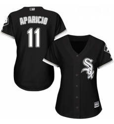 Womens Majestic Chicago White Sox 11 Luis Aparicio Authentic Black Alternate Home Cool Base MLB Jersey Womens Majestic Chicago White Sox 11 Luis Aparicio Authentic Black Alternate Home Cool Base MLB Jersey