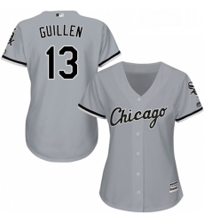 Womens Majestic Chicago White Sox 13 Ozzie Guillen Replica Grey Road Cool Base MLB Jersey Womens Majestic Chicago White Sox 13 Ozzie Guillen Replica Grey Road Cool Base MLB Jersey