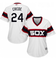 Womens Majestic Chicago White Sox 24 Joe Crede Replica White 2013 Alternate Home Cool Base MLB Jersey Womens Majestic Chicago White Sox 24 Joe Crede Replica White 2013 Alternate Home Cool Base MLB Jersey