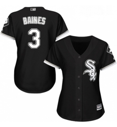 Womens Majestic Chicago White Sox 3 Harold Baines Replica Black Alternate Home Cool Base MLB Jersey Womens Majestic Chicago White Sox 3 Harold Baines Replica Black Alternate Home Cool Base MLB Jersey
