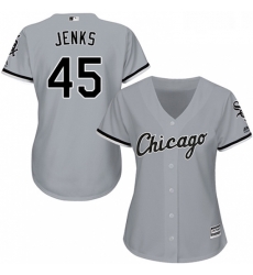 Womens Majestic Chicago White Sox 45 Bobby Jenks Authentic Grey Road Cool Base MLB Jersey Womens Majestic Chicago White Sox 45 Bobby Jenks Authentic Grey Road Cool Base MLB Jersey