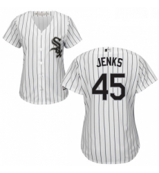 Womens Majestic Chicago White Sox 45 Bobby Jenks Replica White Home Cool Base MLB Jersey Womens Majestic Chicago White Sox 45 Bobby Jenks Replica White Home Cool Base MLB Jersey