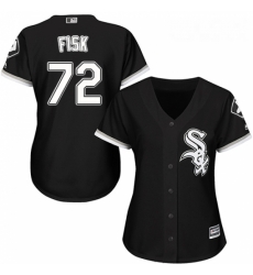 Womens Majestic Chicago White Sox 72 Carlton Fisk Replica Black Alternate Home Cool Base MLB Jersey Womens Majestic Chicago White Sox 72 Carlton Fisk Replica Black Alternate Home Cool Base MLB Jersey