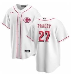 Men Cincinnati Reds 27 Jake Fraley White Cool Base Stitched Baseball Jersey Men Cincinnati Reds 27 Jake Fraley White Cool Base Stitched Baseball Jersey